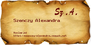 Szenczy Alexandra névjegykártya