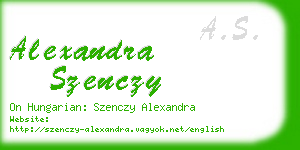 alexandra szenczy business card